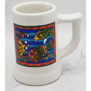 Cozumel Mexico Souvenir Miniature White Ocean Vintage Ceramic Toothpick Holder